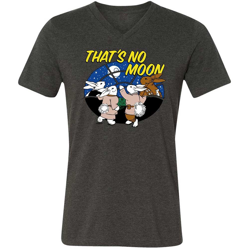 Unisex V-Neck T-Shirt - White - Dark Grey Heather - 8
