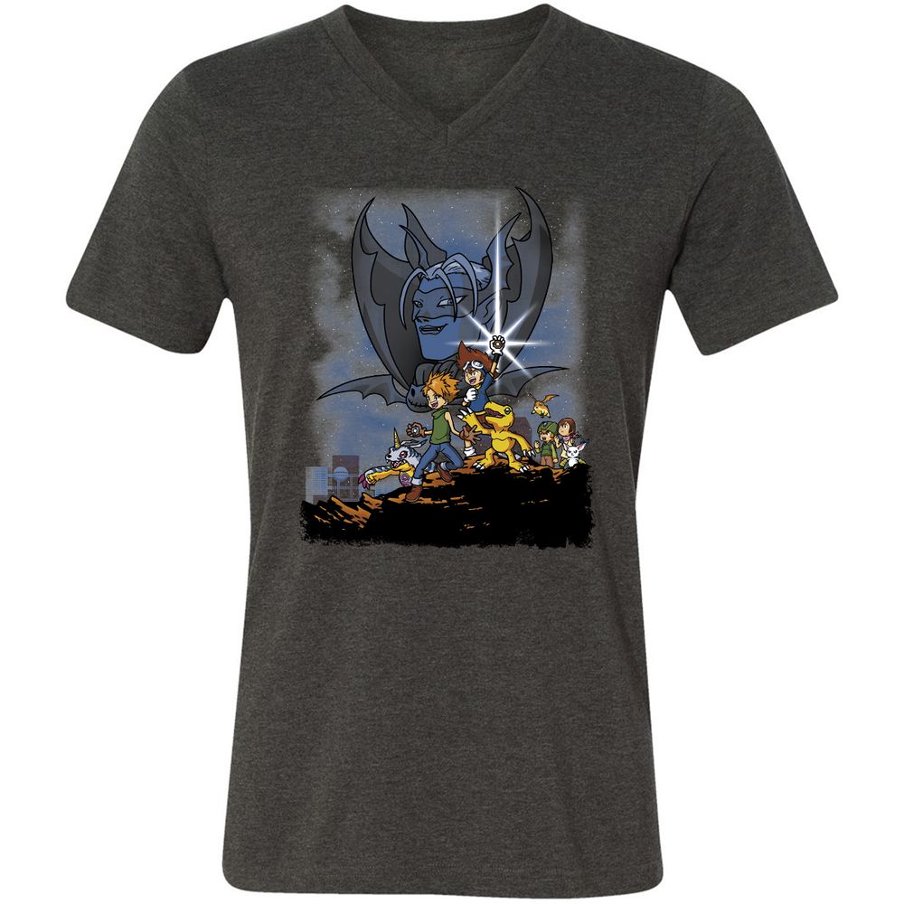 Unisex V-Neck T-Shirt - TCMMZNG4 - Dark Grey Heather - 8