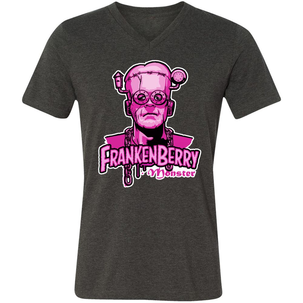 Unisex V-Neck T-Shirt - A2XKBMDN - Dark Grey Heather - 8