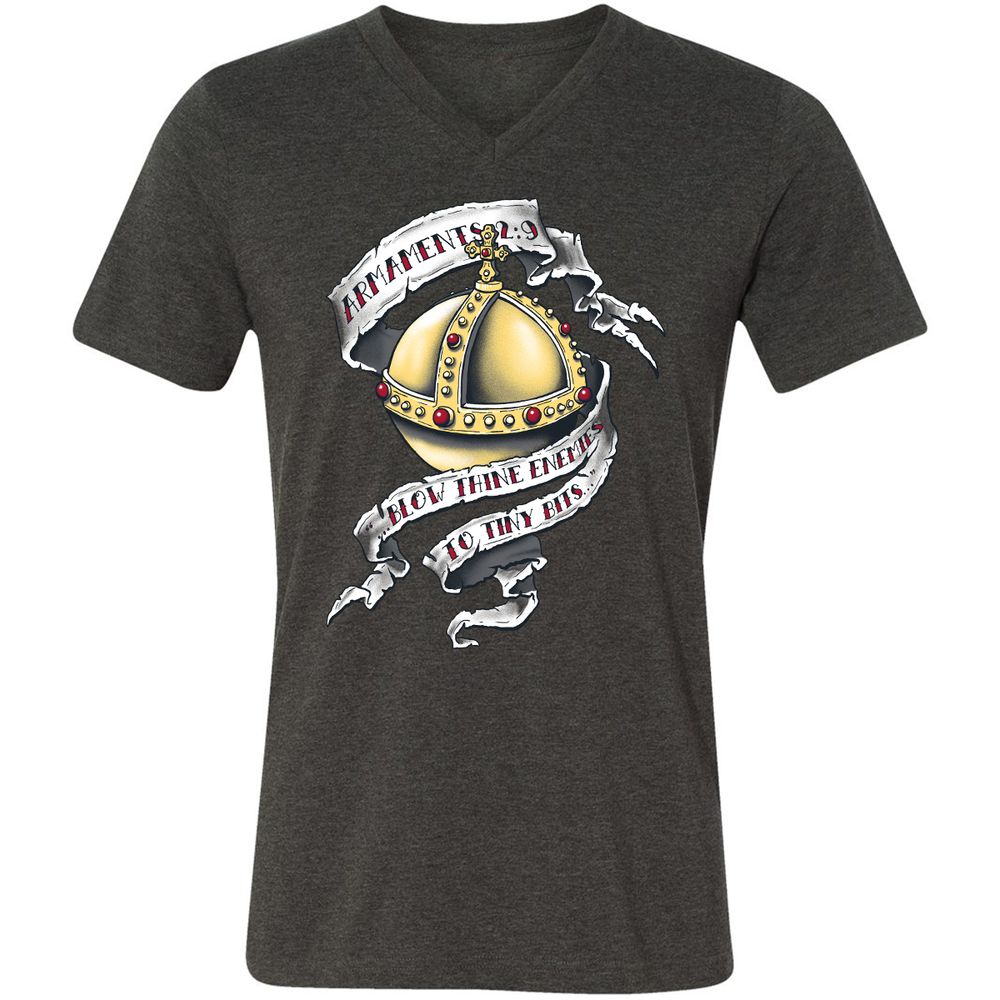 Unisex V-Neck T-Shirt - GUFTG1GP - Dark Grey Heather - 8