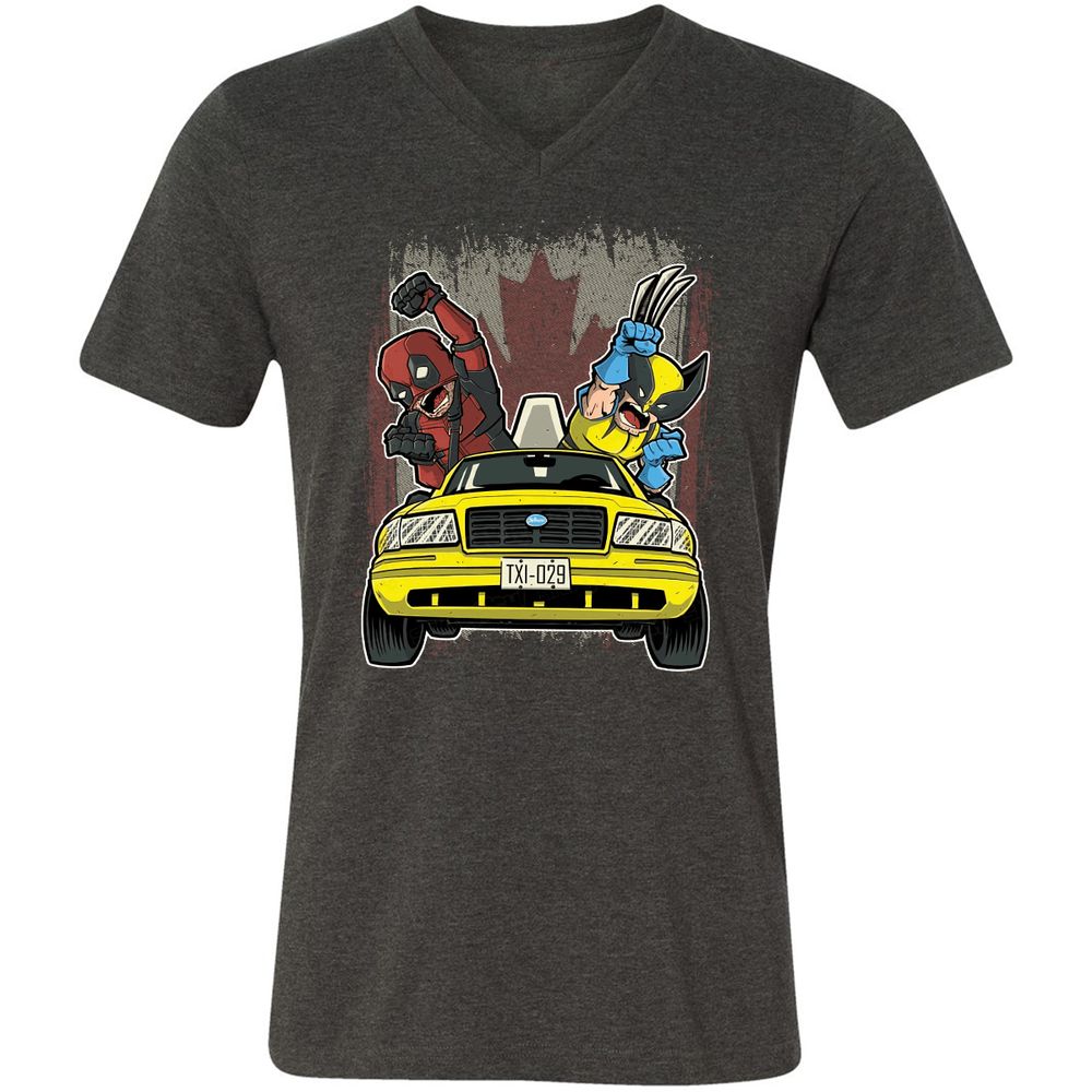 Unisex V-Neck T-Shirt - 2KNUGF3Q - Dark Grey Heather - 8