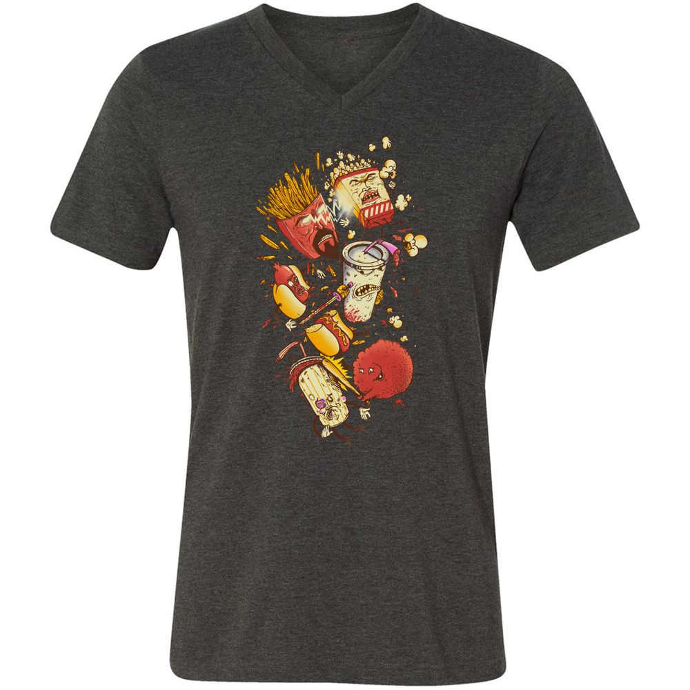 Unisex V-Neck T-Shirt - EFBJG8E1 - Dark Grey Heather - 8