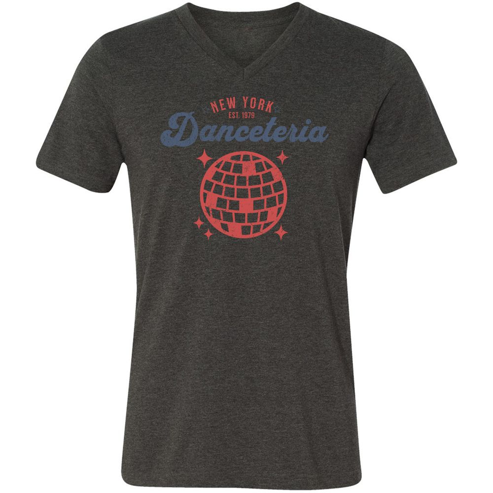 Unisex V-Neck T-Shirt - T9P6R5DM - Dark Grey Heather - 8