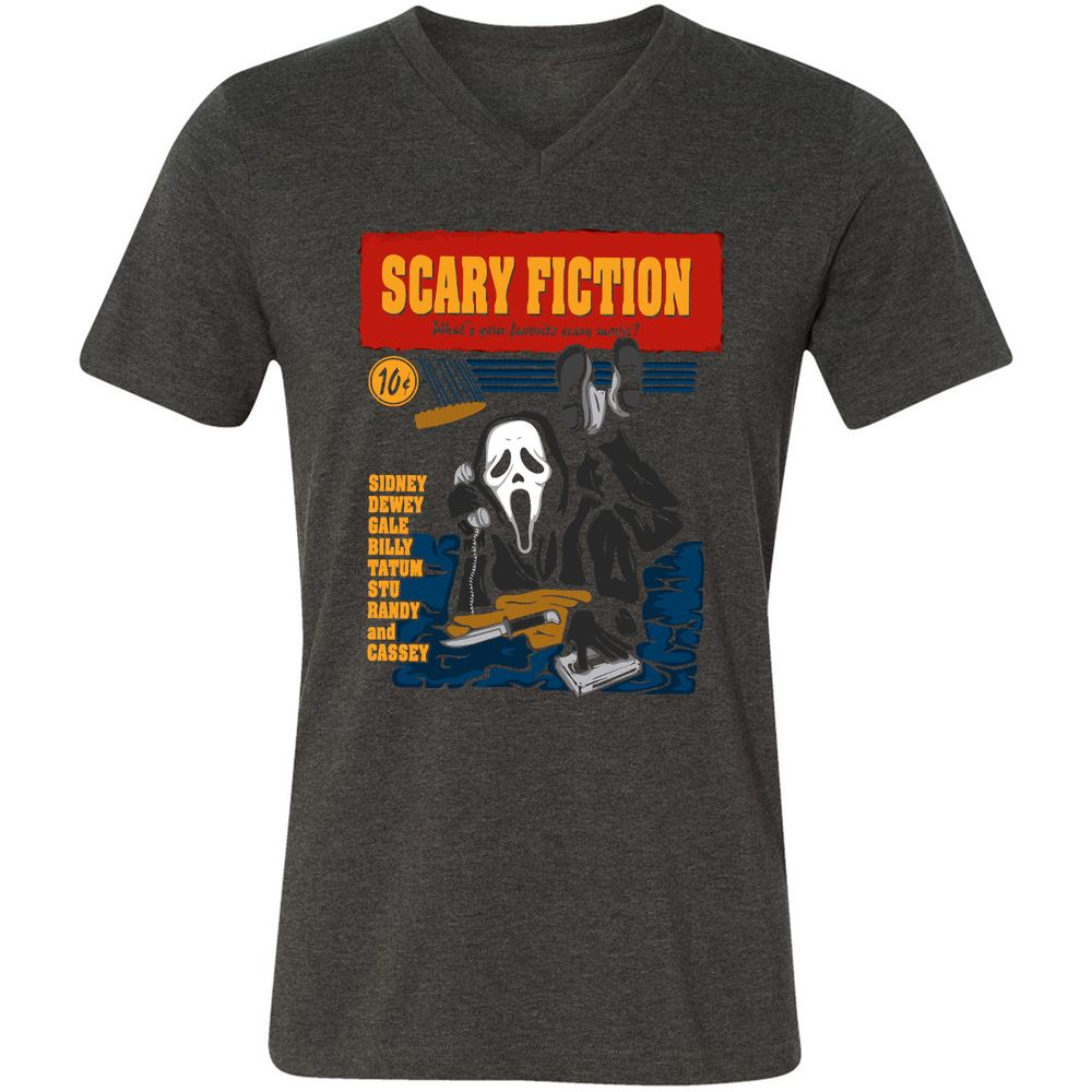 Unisex V-Neck T-Shirt - F9CJXN3E - Dark Grey Heather - 8