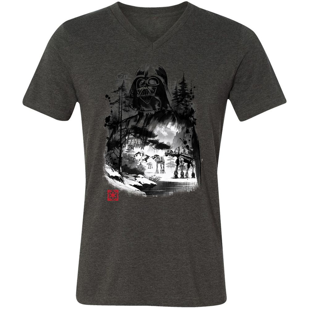 Unisex V-Neck T-Shirt - ZC1TVGQ6 - Dark Grey Heather - 8