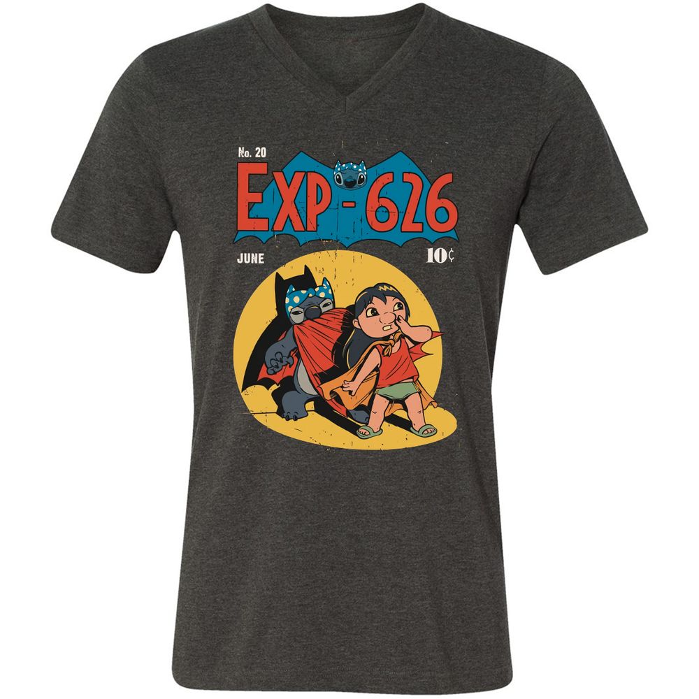 Unisex V-Neck T-Shirt - 37SG9NX4 - Dark Grey Heather - 8