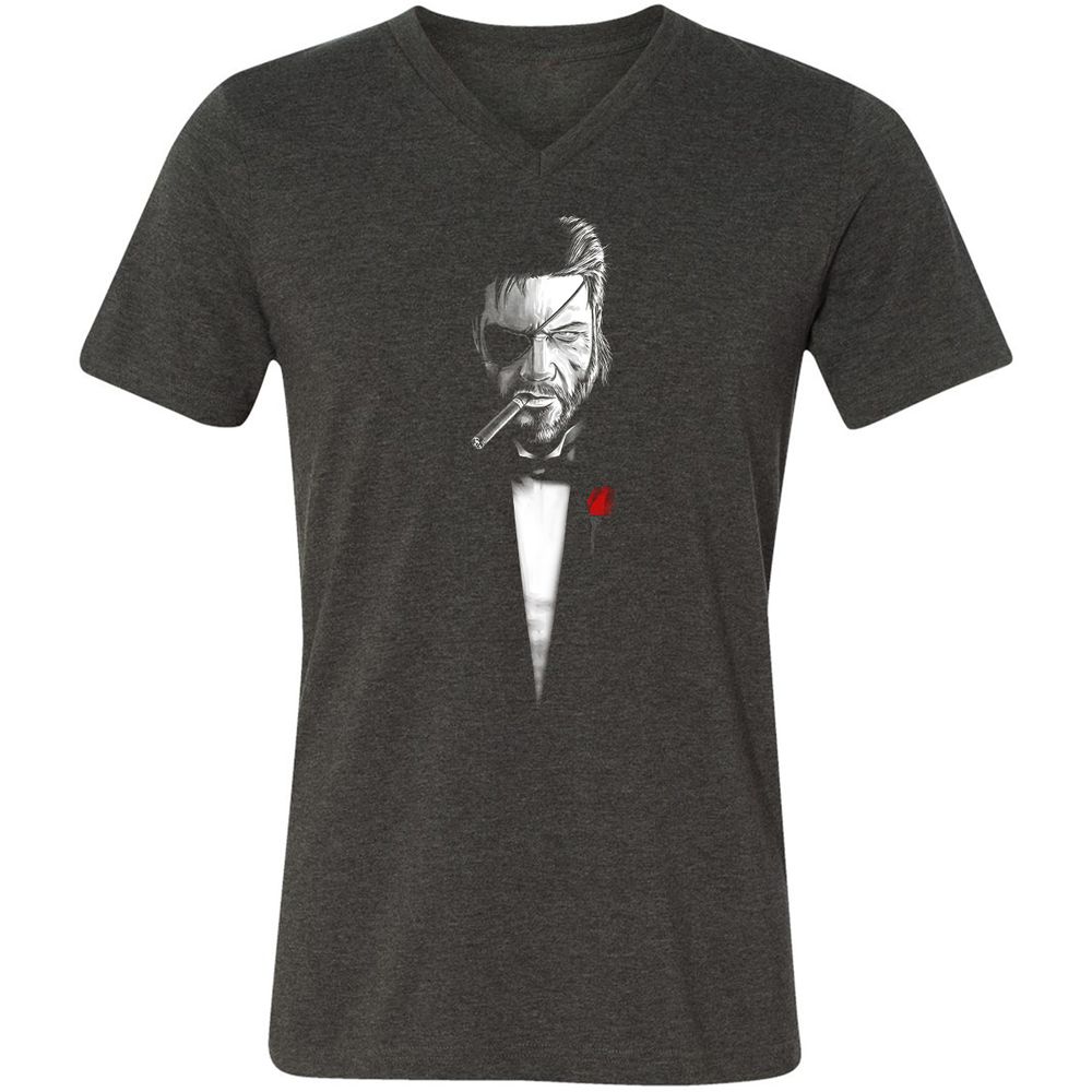 Unisex V-Neck T-Shirt - YM87UFVR - Dark Grey Heather - 8