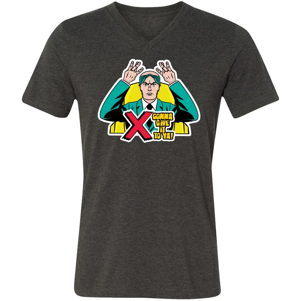 Unisex V-Neck T-Shirt - K3K2HSDX - Dark Grey Heather - 8