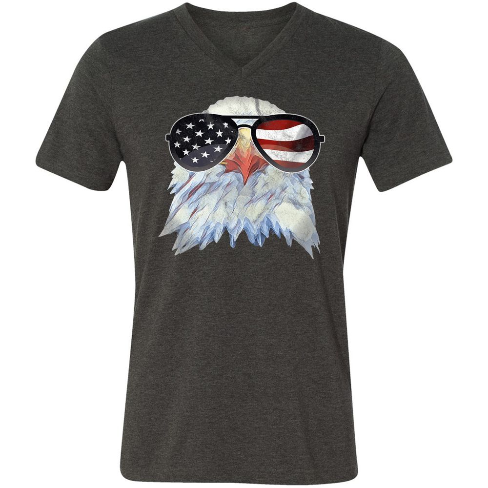 Unisex V-Neck T-Shirt - 2RLNRDUQ - Dark Grey Heather - 8