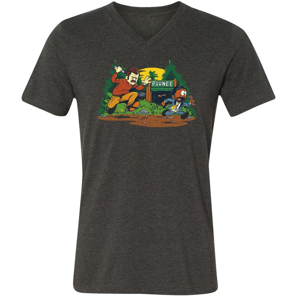 Unisex V-Neck T-Shirt - ZCJ269H9 - Dark Grey Heather - 8