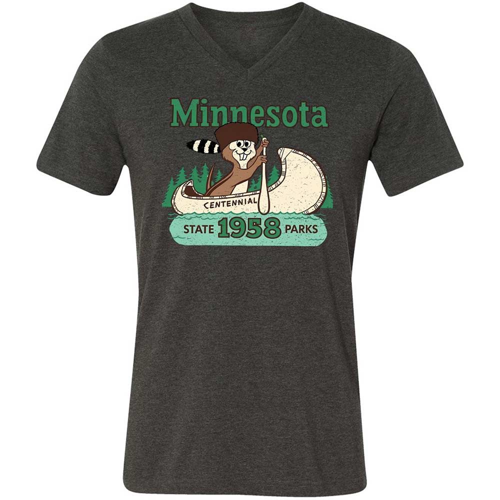 Unisex V-Neck T-Shirt - WQCBZTXK - Dark Grey Heather - 8