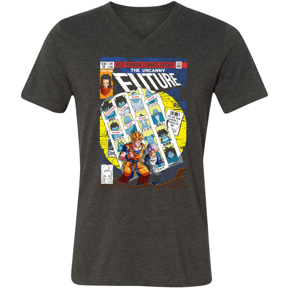 Unisex V-Neck T-Shirt - D2A2YNYE - Dark Grey Heather - 8