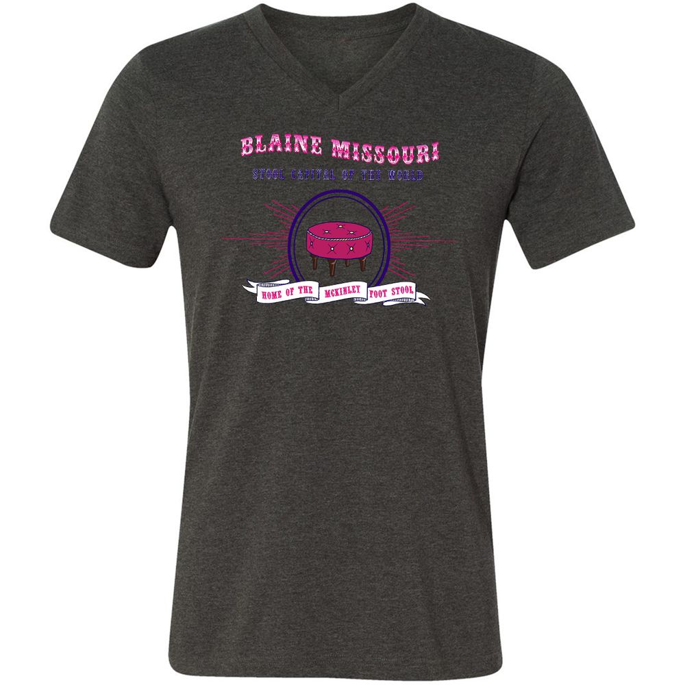 Unisex V-Neck T-Shirt - EJPHC9MR - Dark Grey Heather - 8