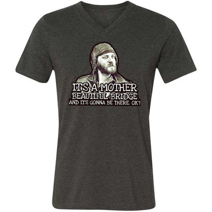 Unisex V-Neck T-Shirt - SF9JU4QY - Dark Grey Heather - 8