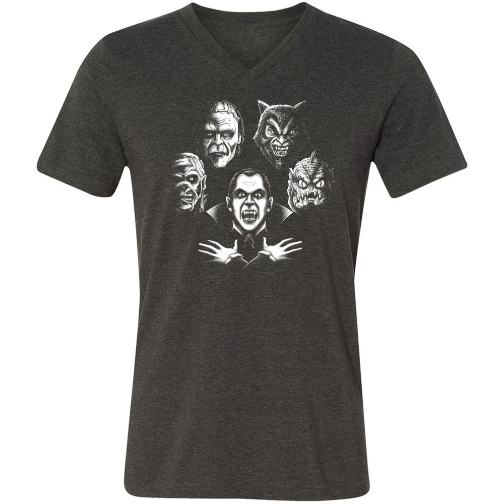 Unisex V-Neck T-Shirt - ZGGTQL7Q - Dark Grey Heather - 8