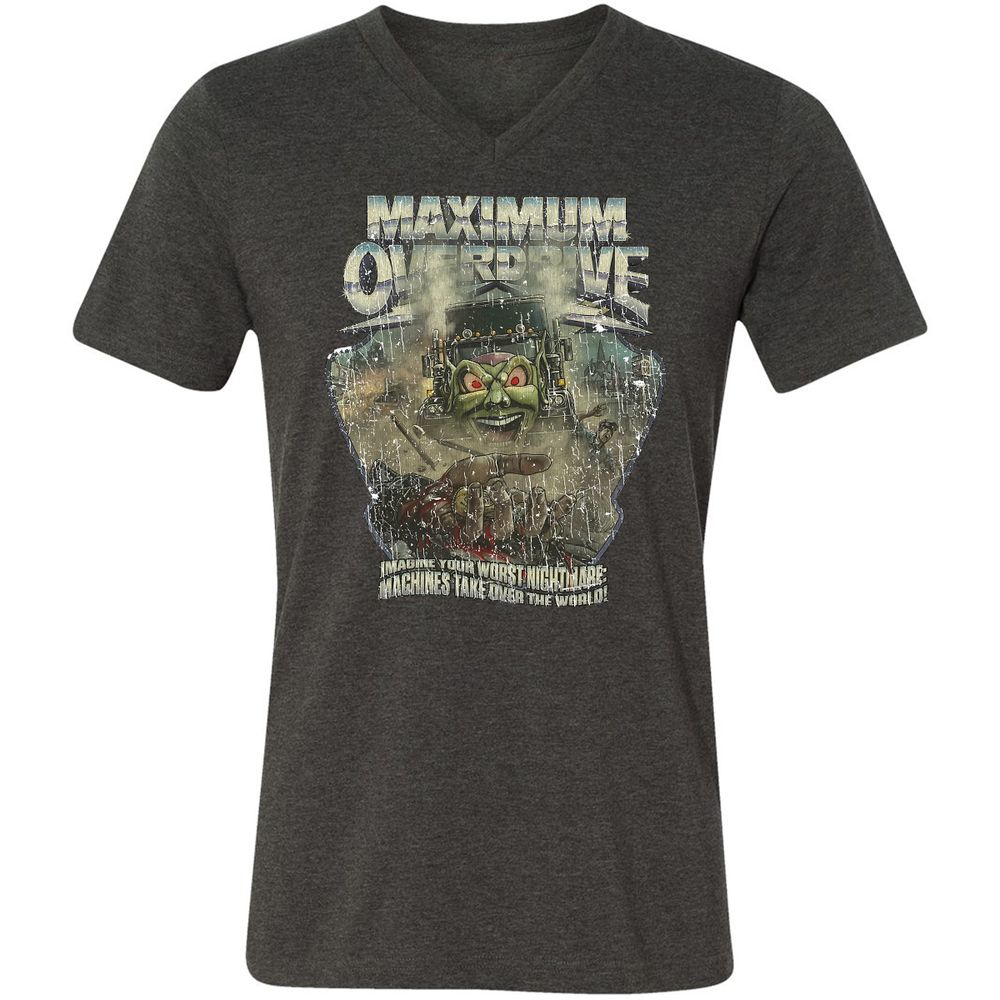 Unisex V-Neck T-Shirt - GEXNWCLX - Dark Grey Heather - 8