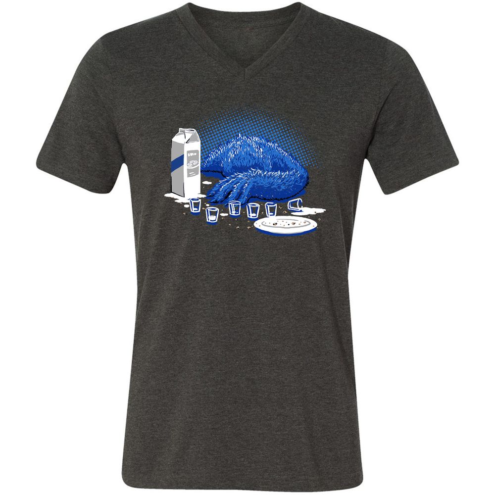 Unisex V-Neck T-Shirt - LJFVAHP8 - Dark Grey Heather - 8