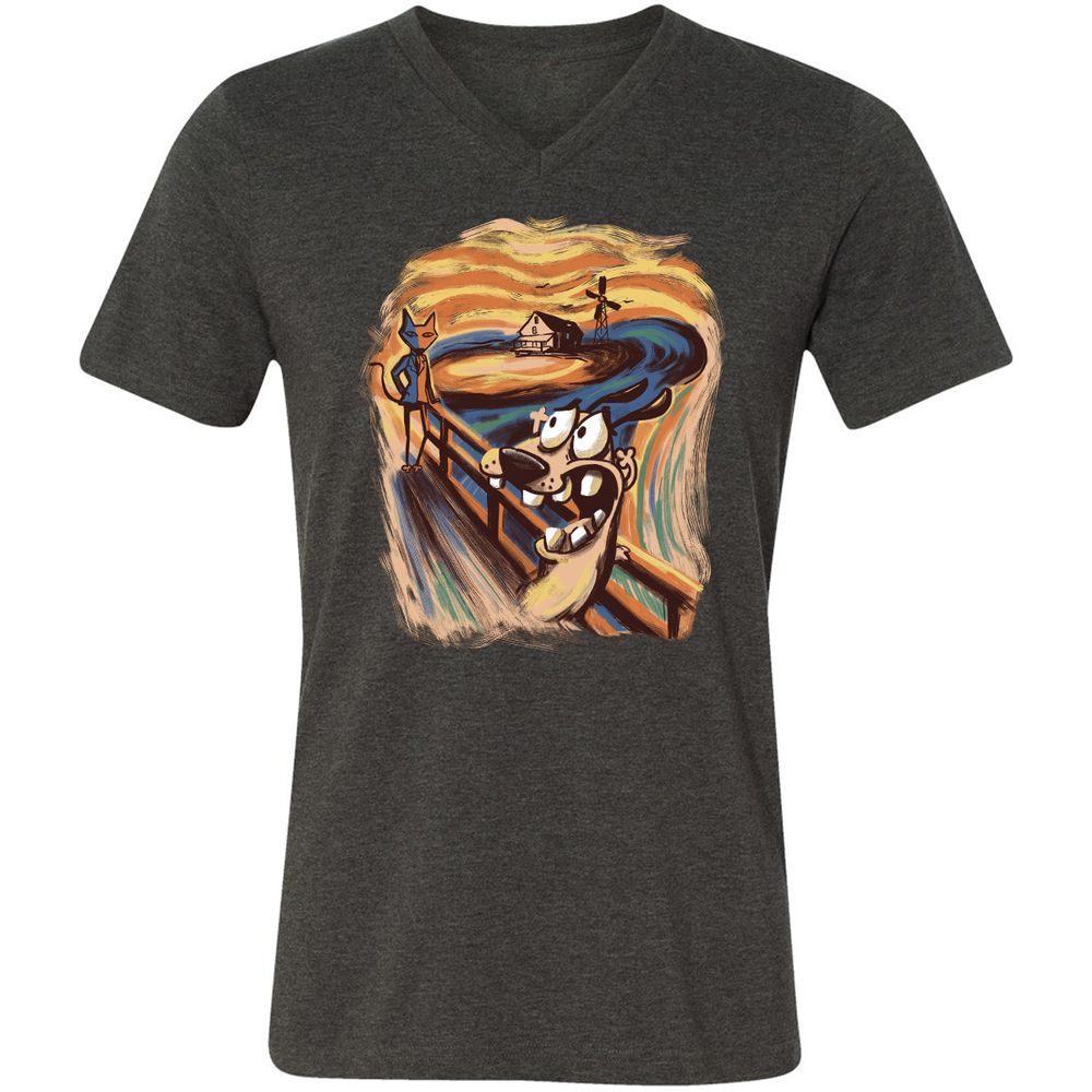 Unisex V-Neck T-Shirt - 6RUA22HA - Dark Grey Heather - 8