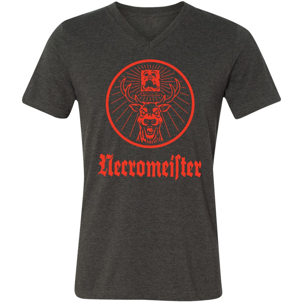 Unisex V-Neck T-Shirt - TVZFM4XH - Dark Grey Heather - 8