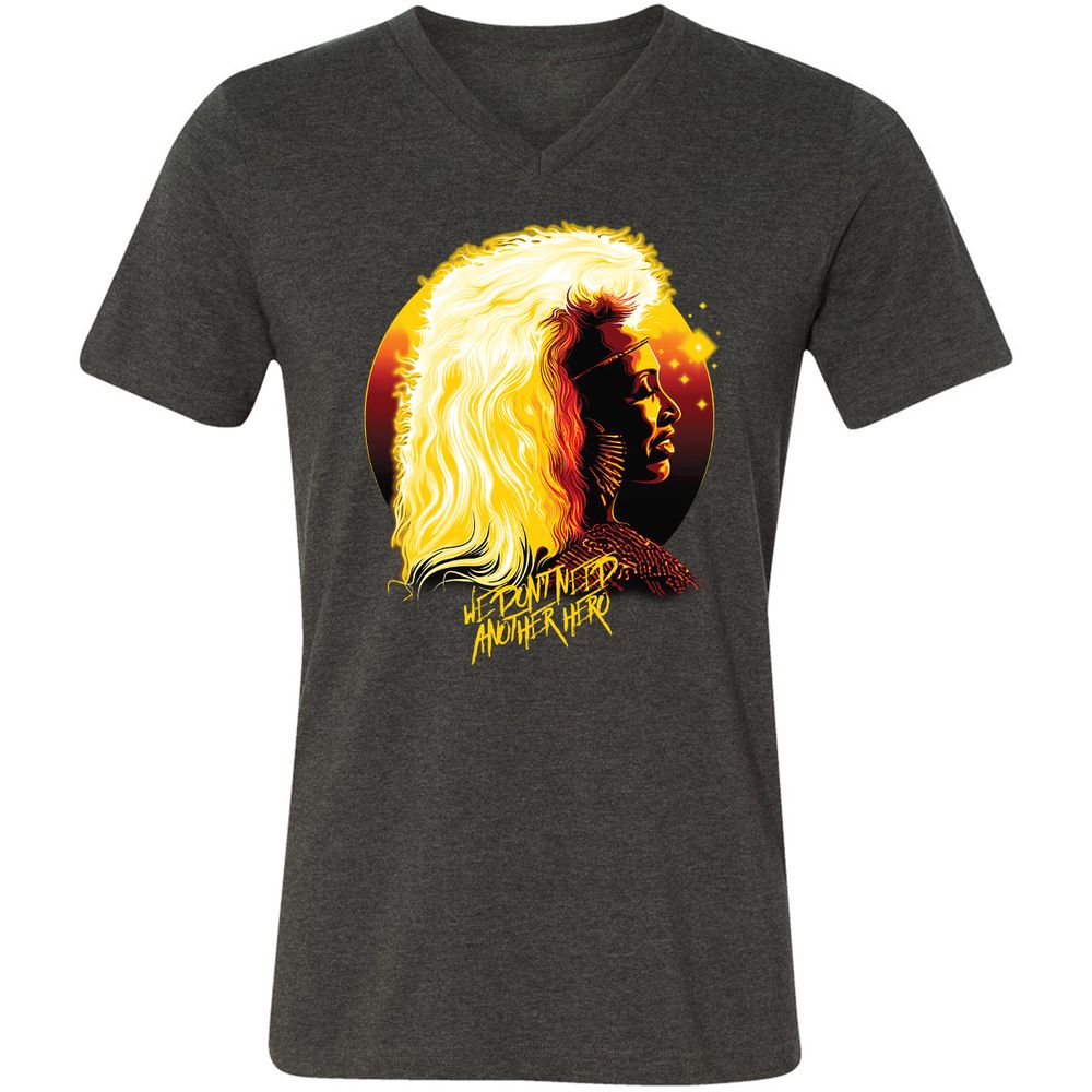 Unisex V-Neck T-Shirt - NJUGH2AF - Dark Grey Heather - 8