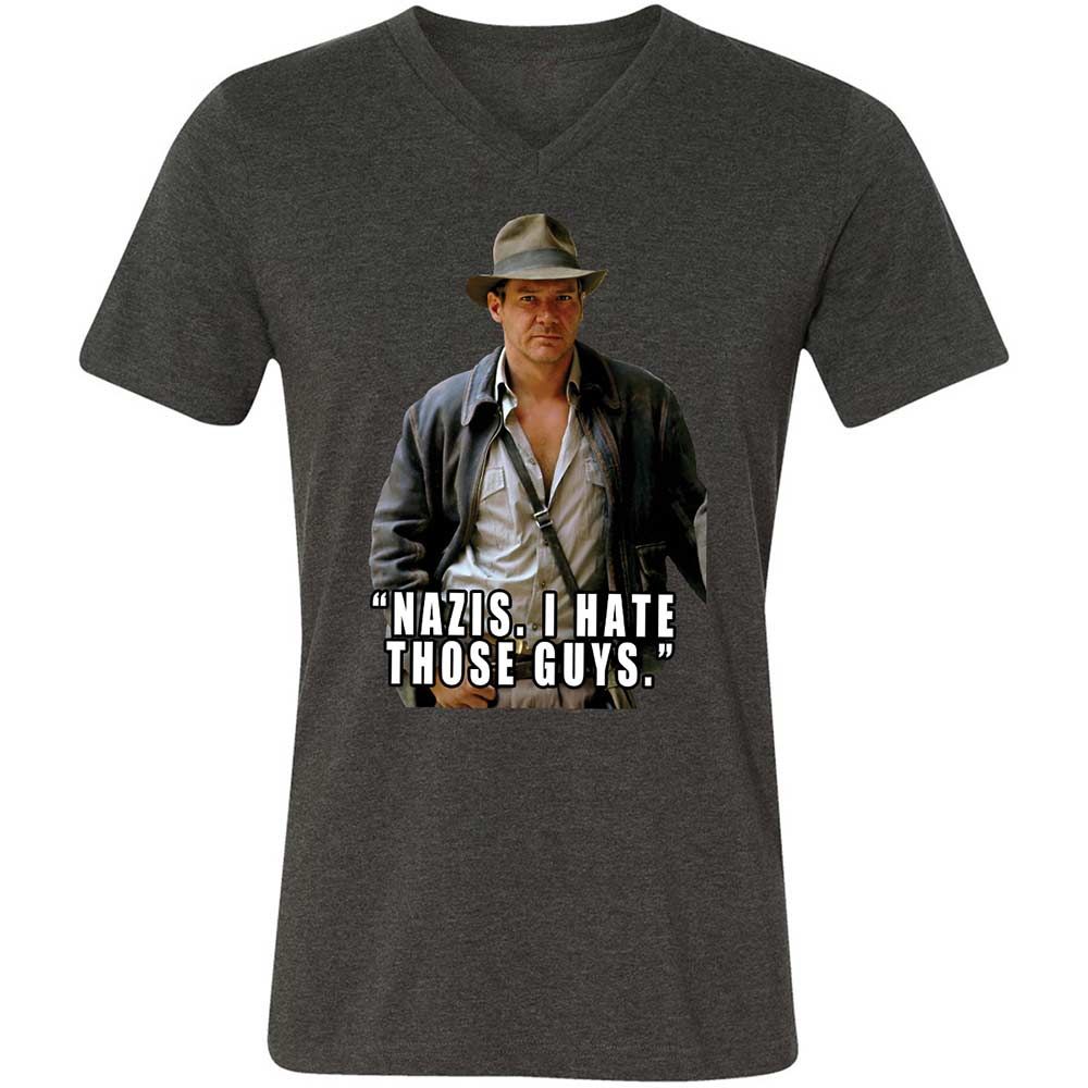 Unisex V-Neck T-Shirt - 6XPY7FB8 - Dark Grey Heather - 8