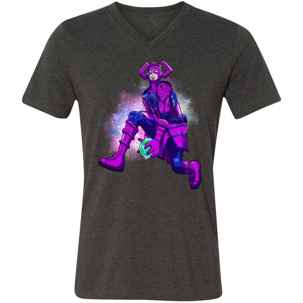 Unisex V-Neck T-Shirt - MH84MPGG - Dark Grey Heather - 8