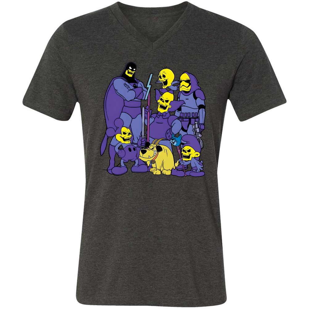 Unisex V-Neck T-Shirt - Y1G2K1KQ - Dark Grey Heather - 8