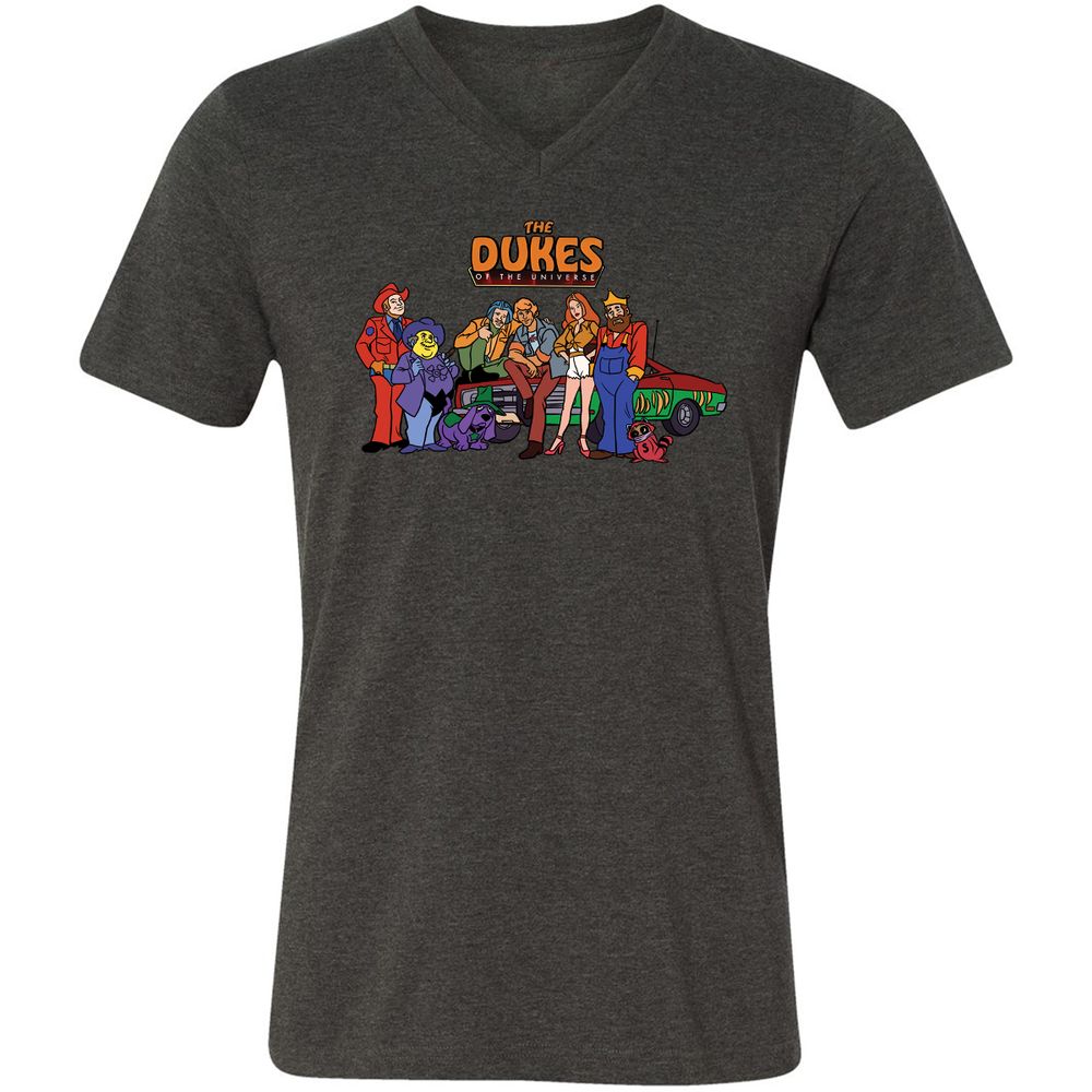 Unisex V-Neck T-Shirt - TXAUA4DM - Dark Grey Heather - 8