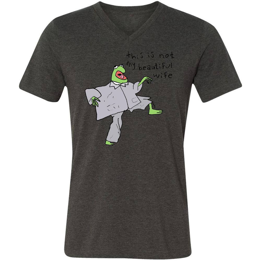 Unisex V-Neck T-Shirt - GYE5PLEM - Dark Grey Heather - 8