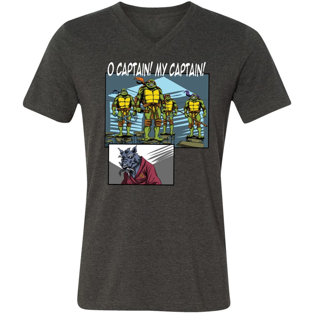 Unisex V-Neck T-Shirt - ENVLZECX - Dark Grey Heather - 8