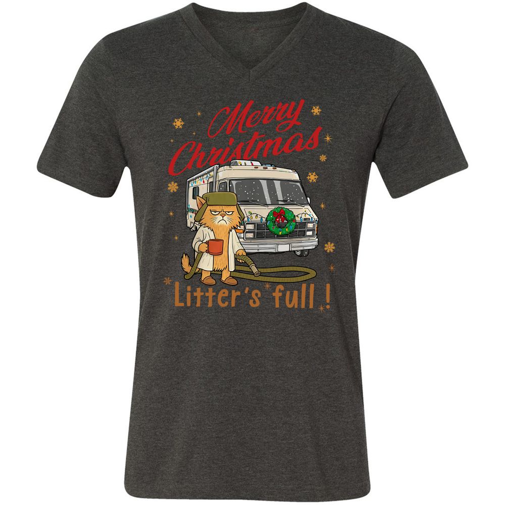 Unisex V-Neck T-Shirt - Z4LXAFQY - Dark Grey Heather - 8