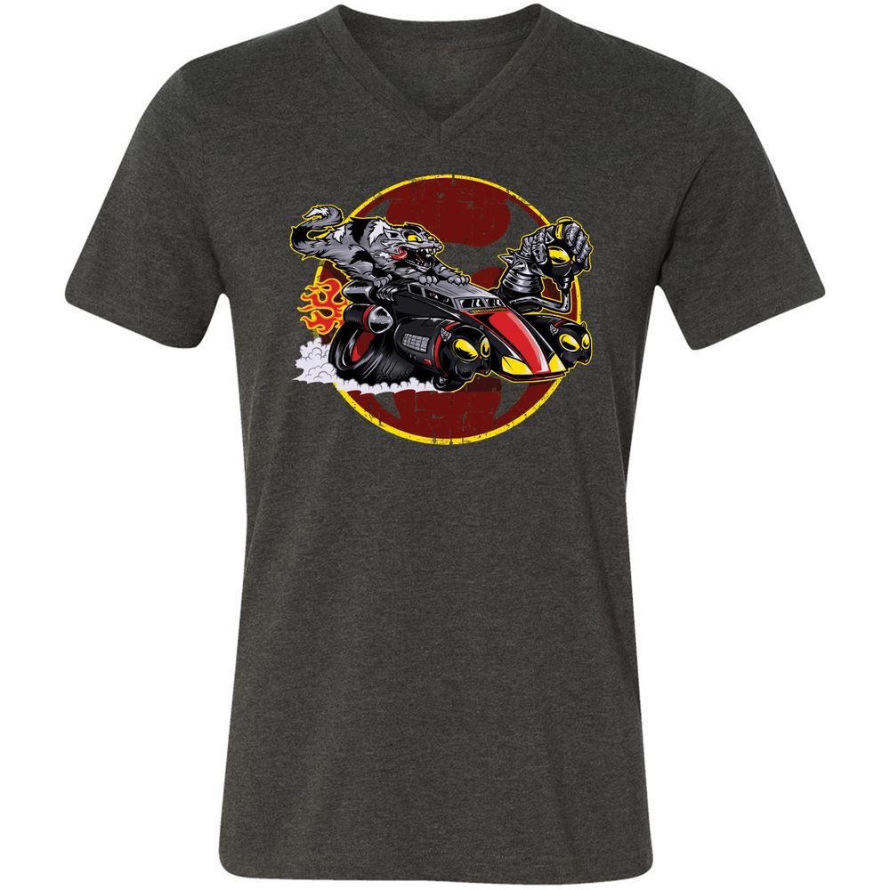 Unisex V-Neck T-Shirt - ZKXBAV21 - Dark Grey Heather - 8