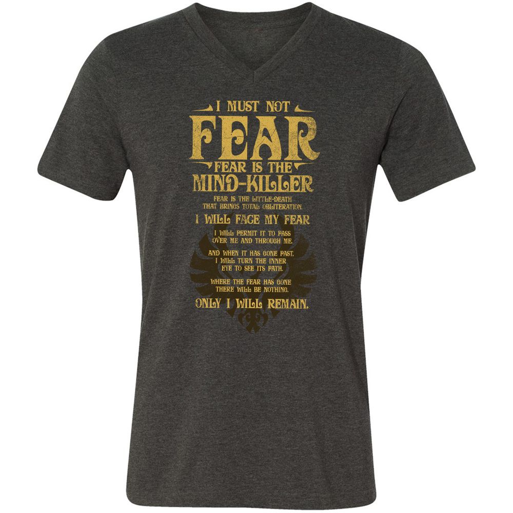 Unisex V-Neck T-Shirt - 4XVLGZ2B - Dark Grey Heather - 8