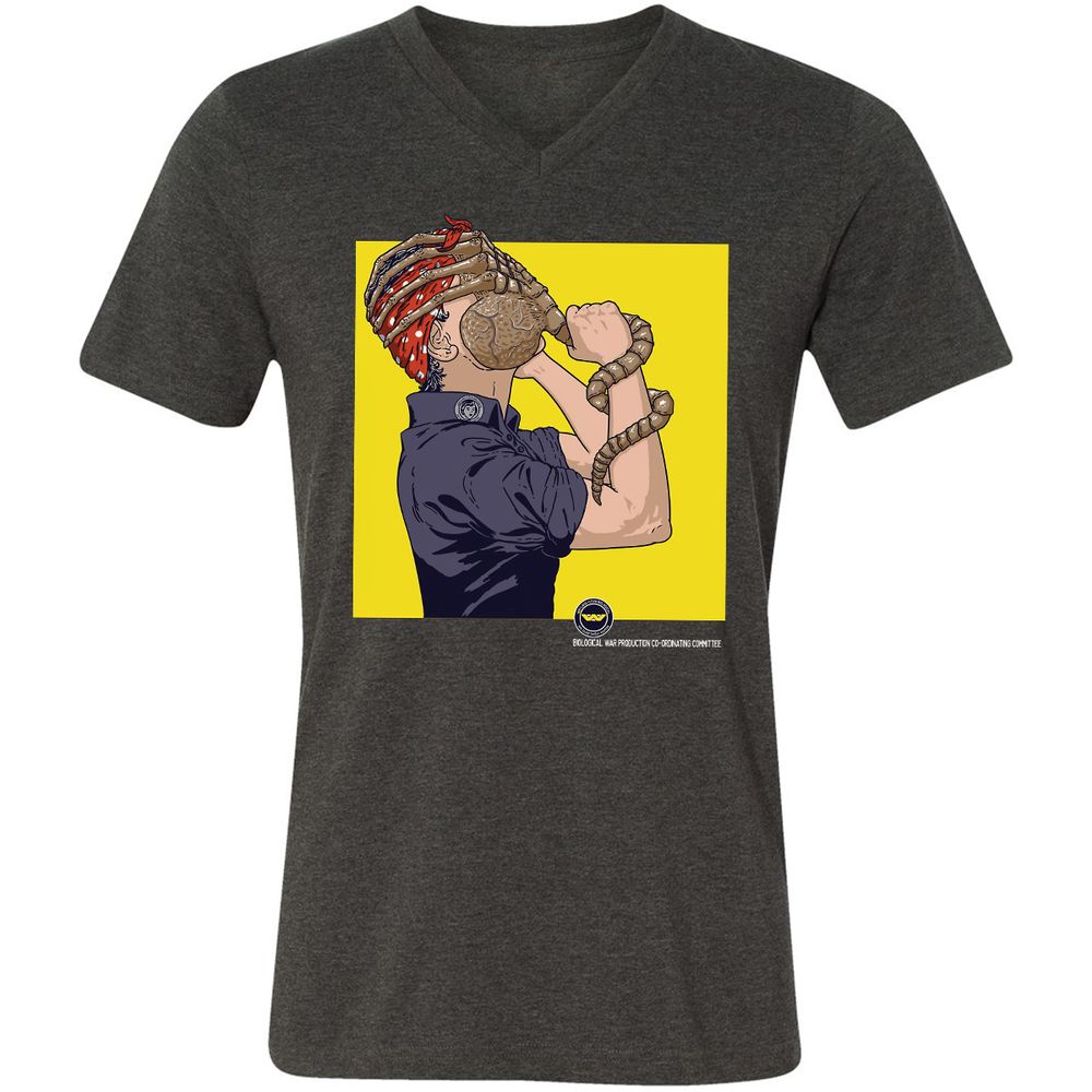 Unisex V-Neck T-Shirt - 2SHD2C9N - Dark Grey Heather - 8