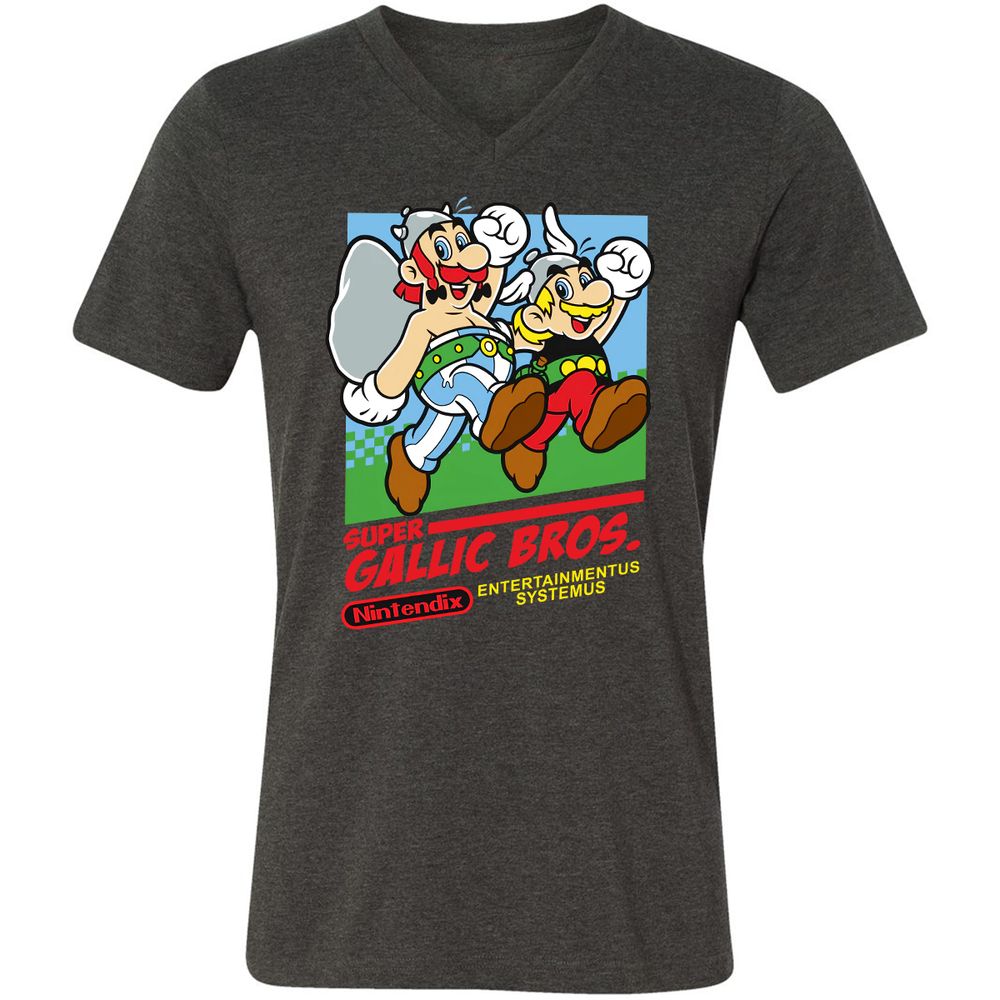 Unisex V-Neck T-Shirt - C4M589FP - Dark Grey Heather - 8