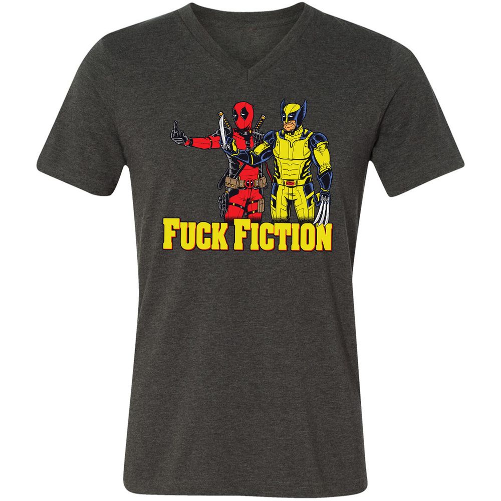 Unisex V-Neck T-Shirt - YHZ21554 - Dark Grey Heather - 8