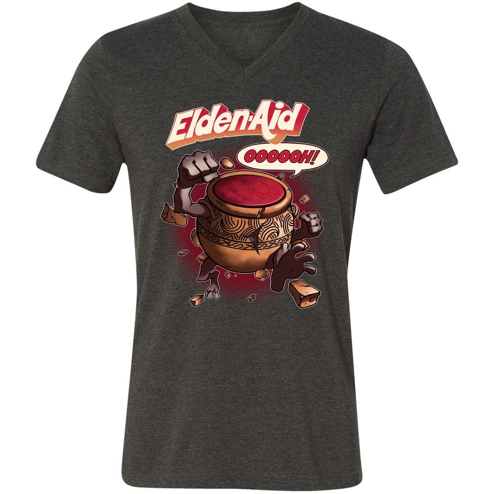 Unisex V-Neck T-Shirt - H6X4GM9E - Dark Grey Heather - 8