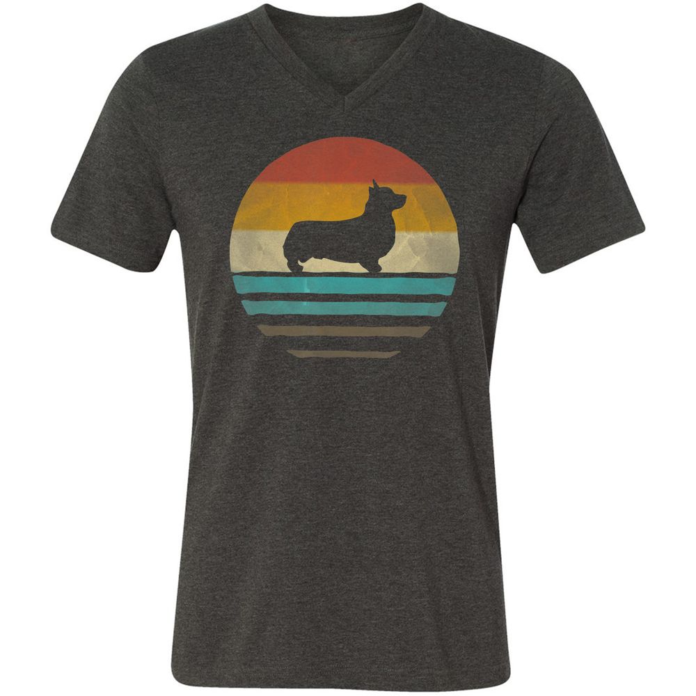 Unisex V-Neck T-Shirt - SUWBVP15 - Dark Grey Heather - 8