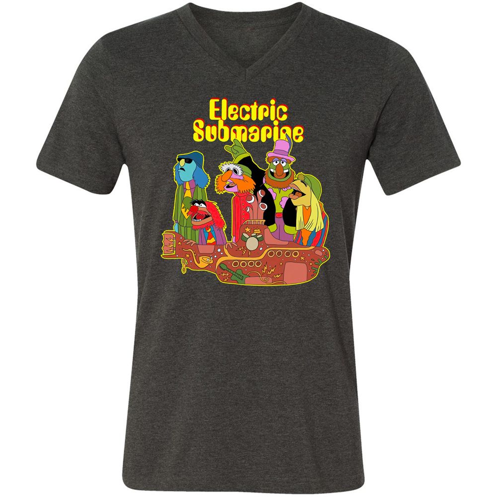 Unisex V-Neck T-Shirt - RTP6SHGE - Dark Grey Heather - 8