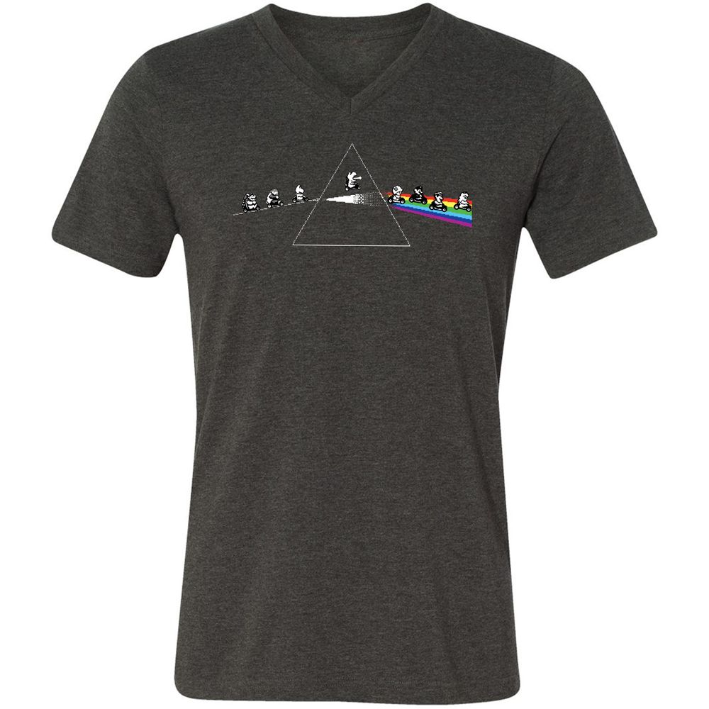 Unisex V-Neck T-Shirt - 6E3X2CED - Dark Grey Heather - 8