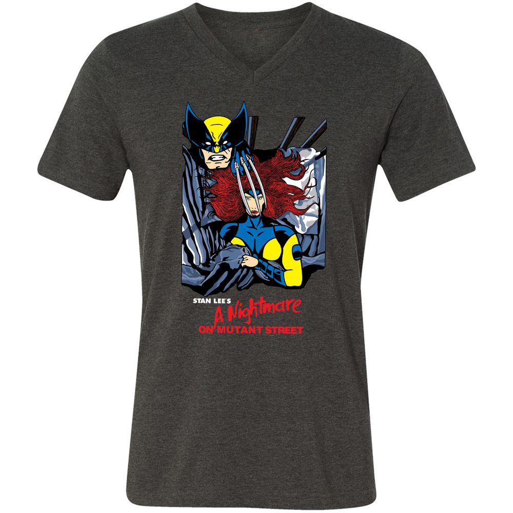 Unisex V-Neck T-Shirt - 52B77CT3 - Dark Grey Heather - 8