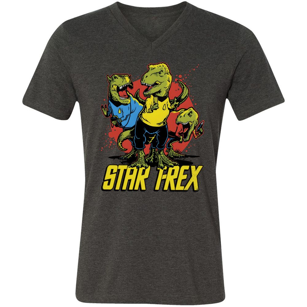 Unisex V-Neck T-Shirt - UBLKUJKQ - Dark Grey Heather - 8