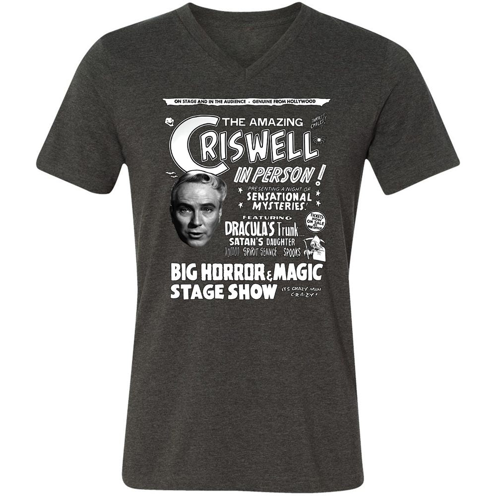 Unisex V-Neck T-Shirt - BN9QW9NK - Dark Grey Heather - 8