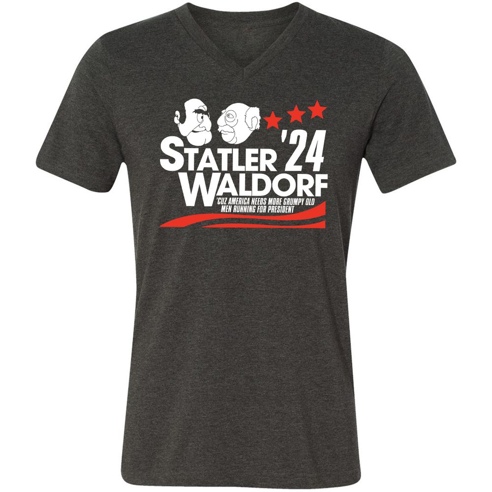 Unisex V-Neck T-Shirt - LYS27YWL - Dark Grey Heather - 8