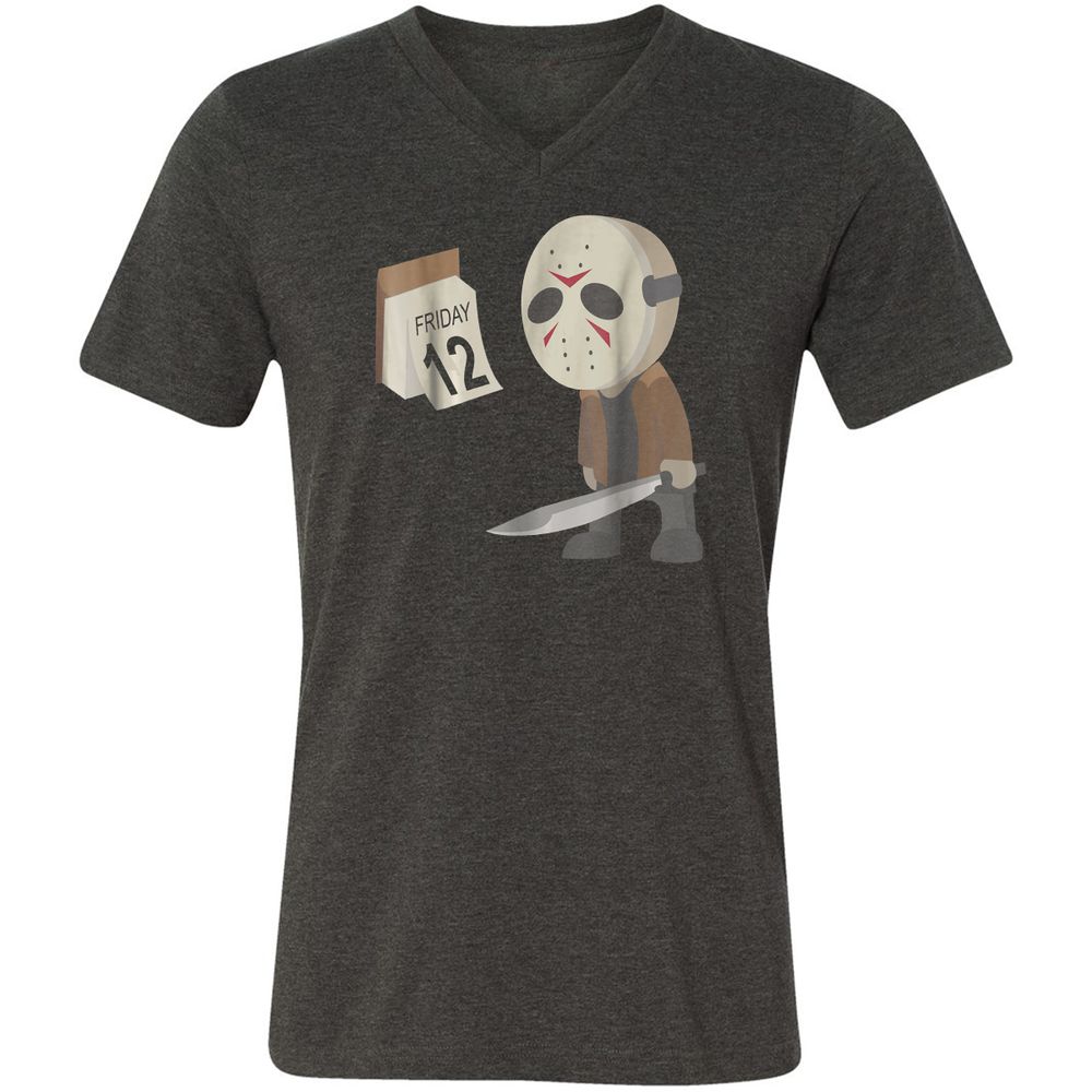 Unisex V-Neck T-Shirt - AKW3ZVBS - Dark Grey Heather - 8