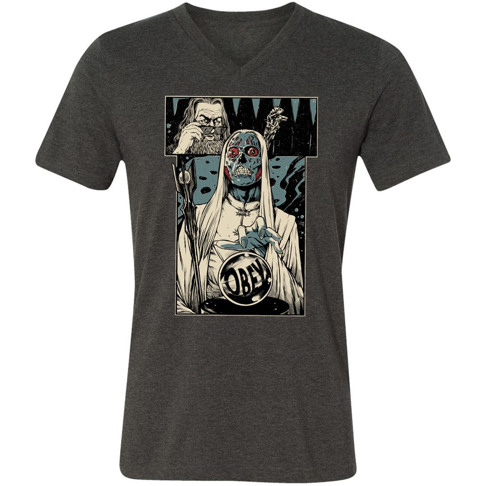 Unisex V-Neck T-Shirt - 51F7Z5GG - Dark Grey Heather - 8
