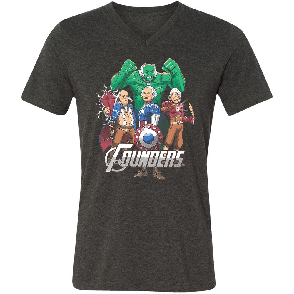 Unisex V-Neck T-Shirt - 2P2E9D8M - Dark Grey Heather - 8