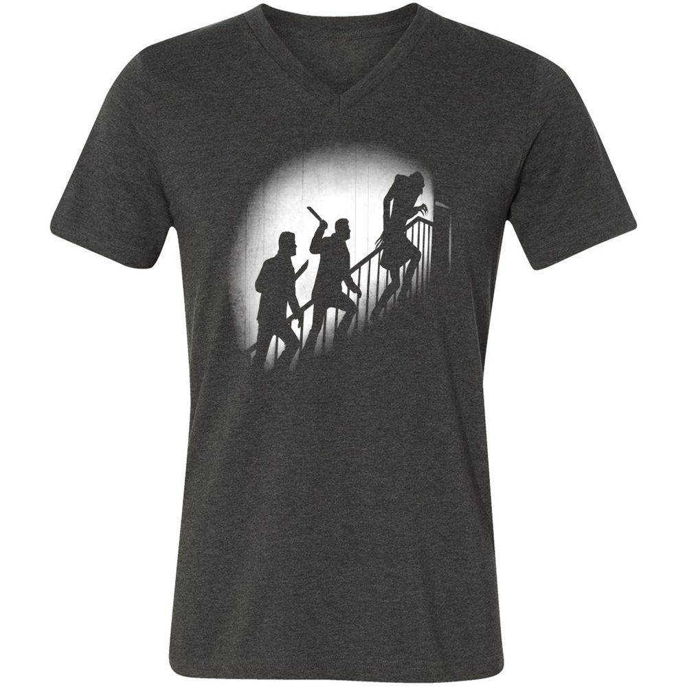 Unisex V-Neck T-Shirt - 985RYNUX - Dark Grey Heather - 8