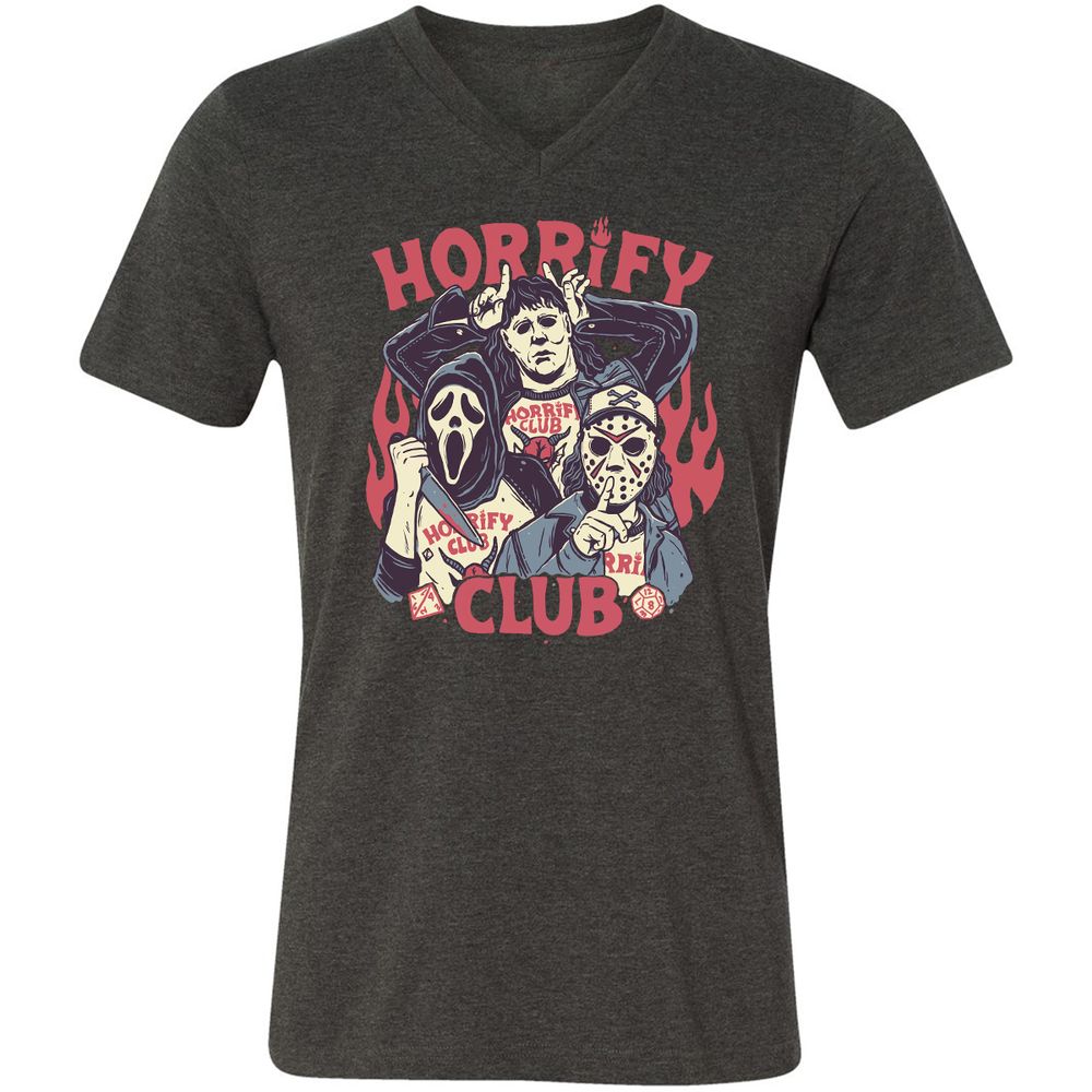 Unisex V-Neck T-Shirt - D4KH9HC6 - Dark Grey Heather - 8