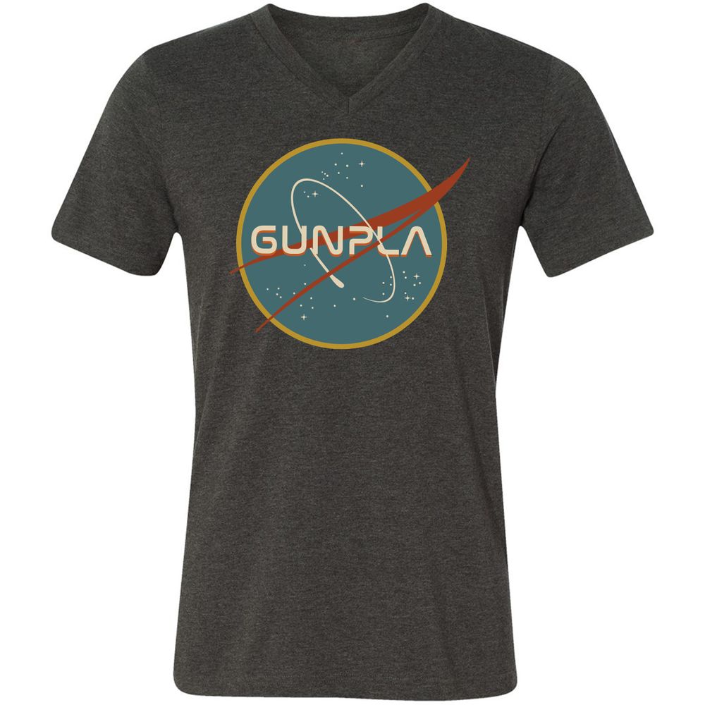 Unisex V-Neck T-Shirt - RKJS7137 - Dark Grey Heather - 8